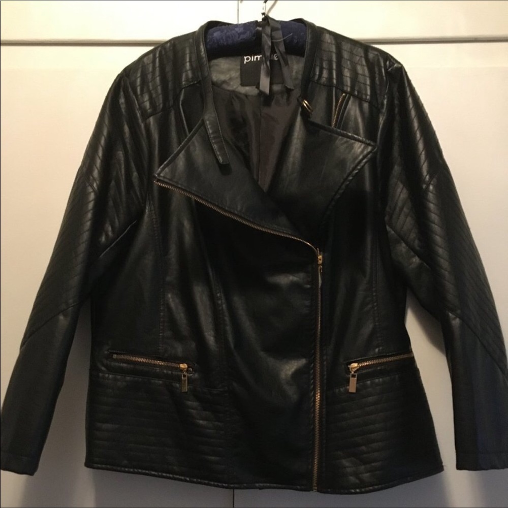 Pimkie Vegan Leather Moto Black Jacket size 3X